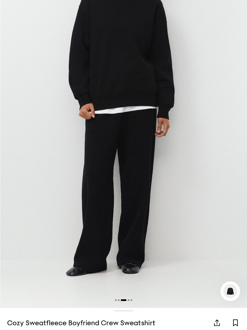 Aritzia Black Relaxed Sweatfleece crewneck